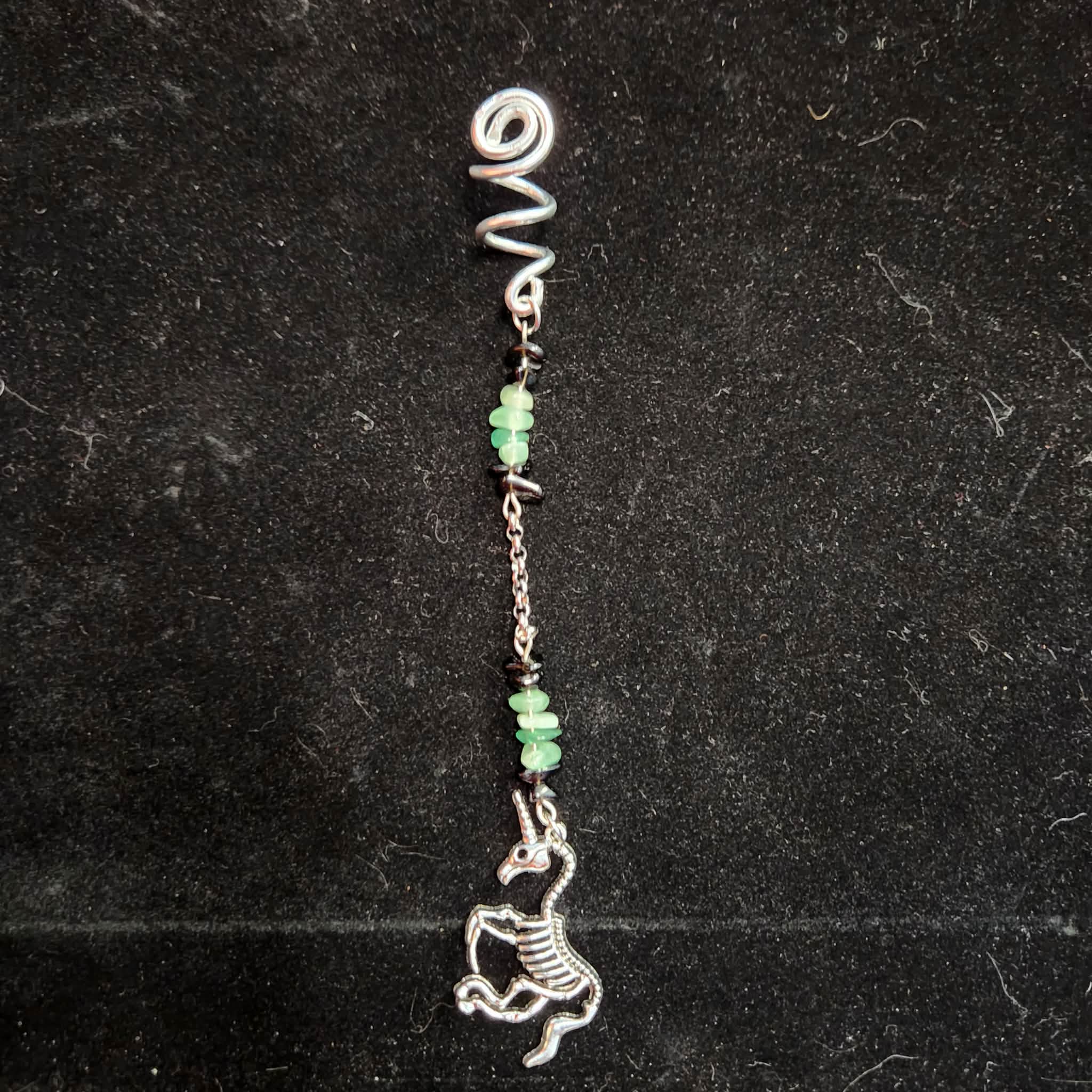 Green and Black Unicorn Skeleton Hair twist