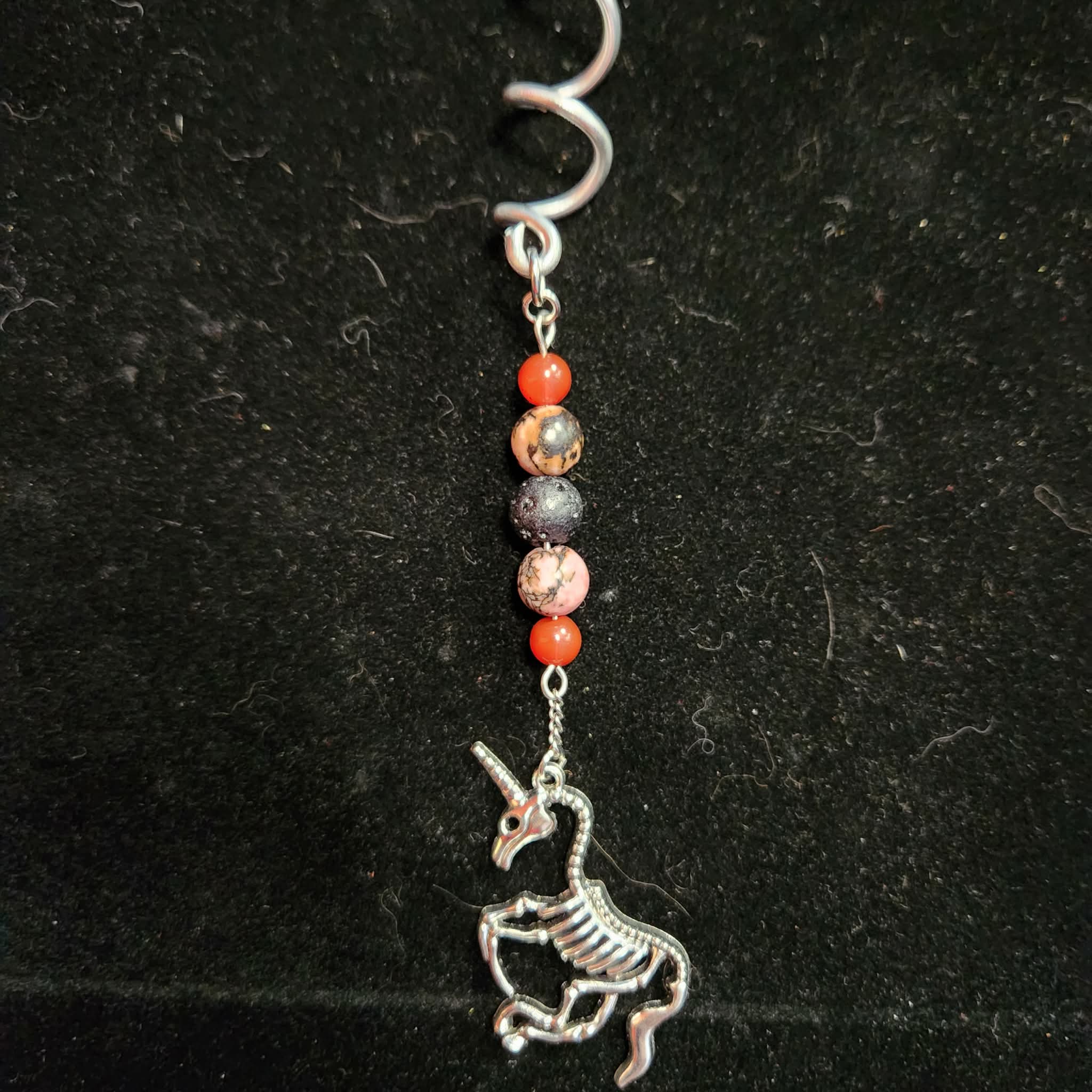 Red and Black Unicorn Skeleton Hair twist