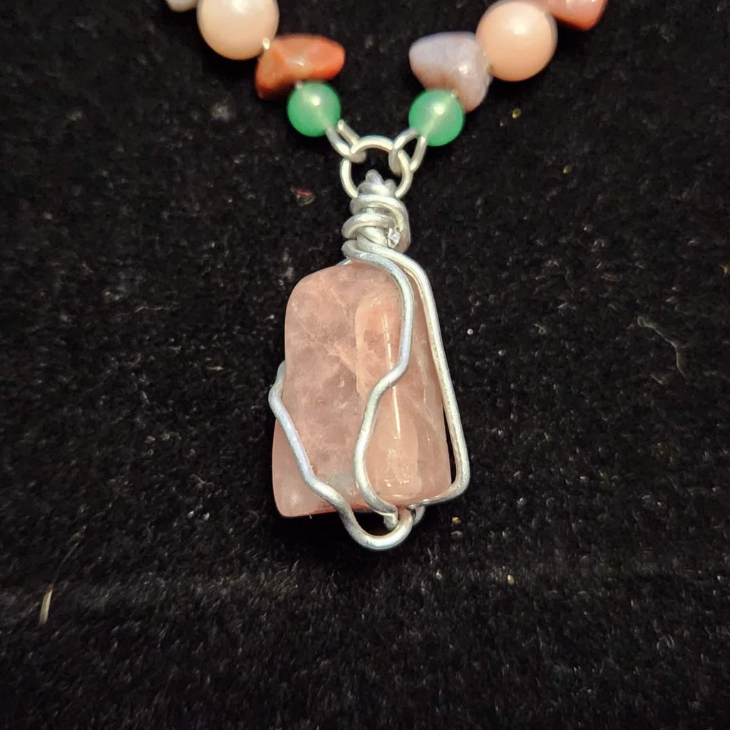 Crystal Necklace 12 - Wrapped Pebbles