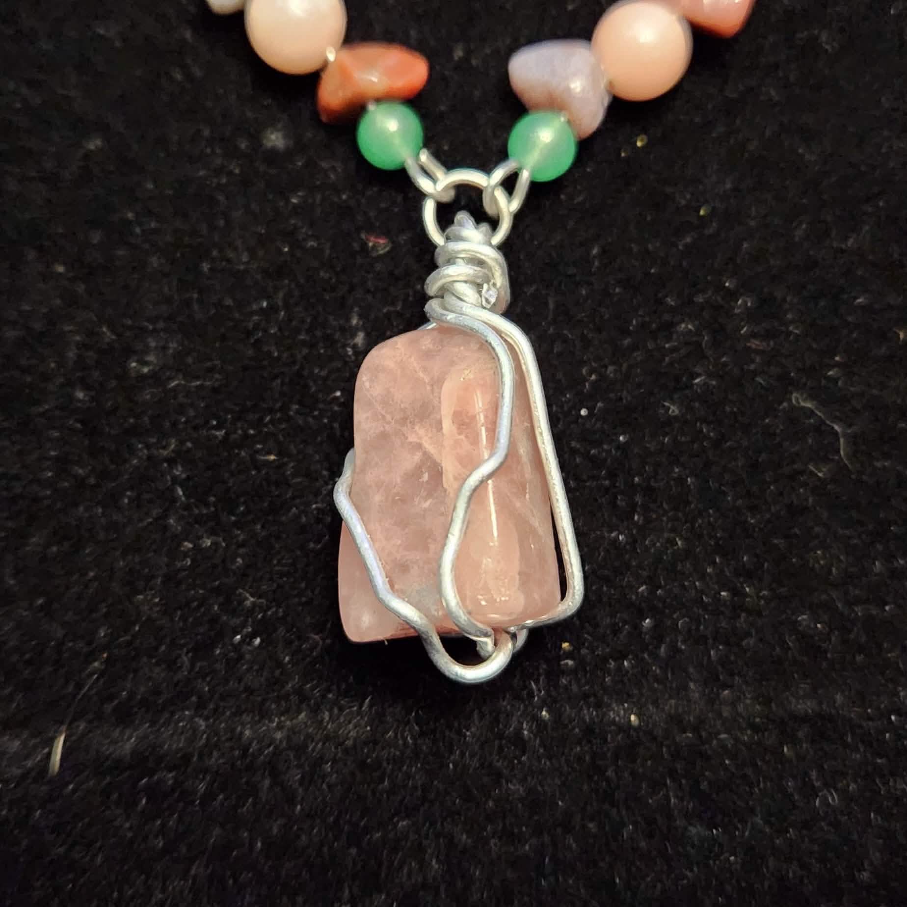 Crystal Necklace 12 - Wrapped Pebbles