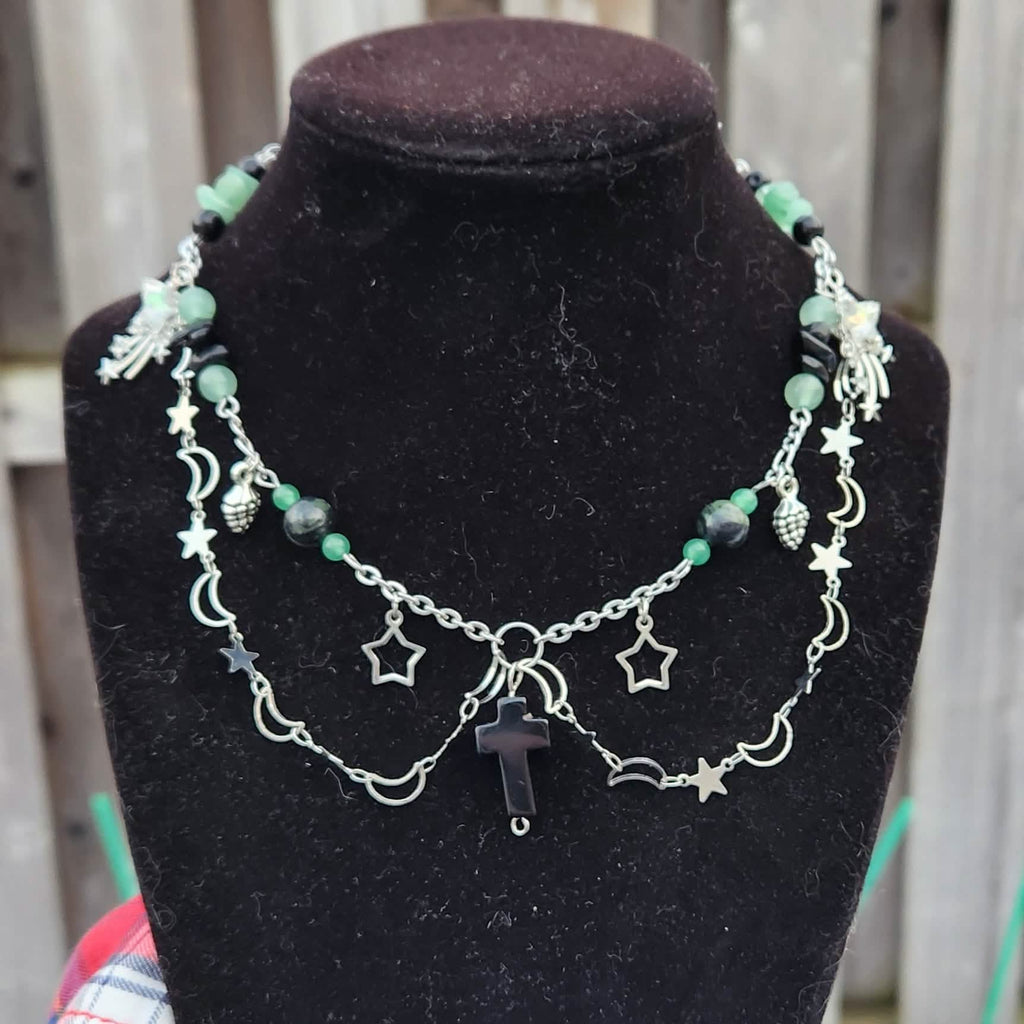 Crystal Necklace 2 - Wrapped Pebbles