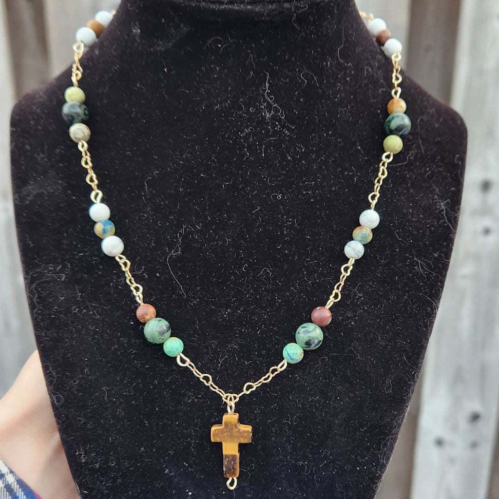 Crystal Necklace 4 - Wrapped Pebbles