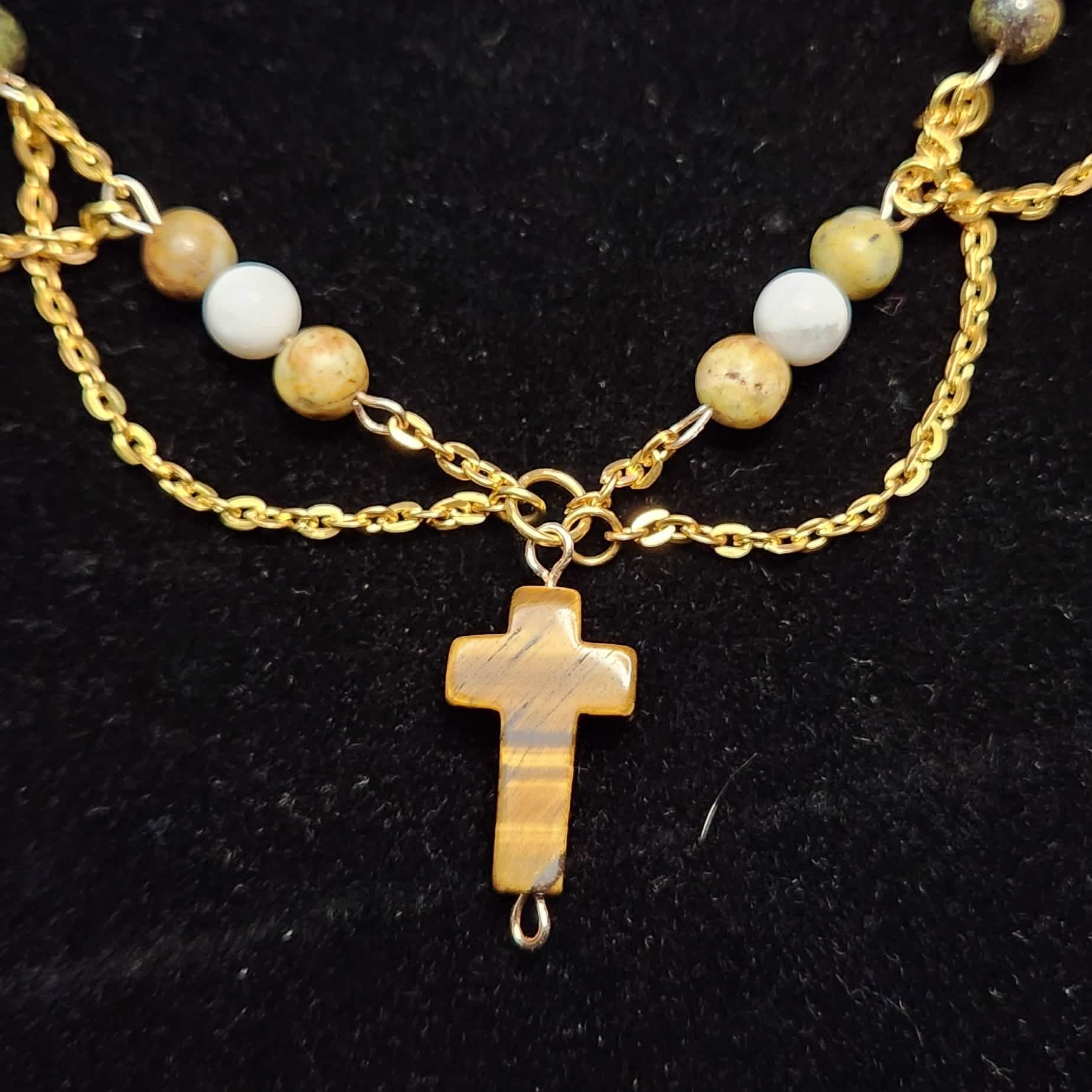 Crystal Necklace 6 - Wrapped Pebbles