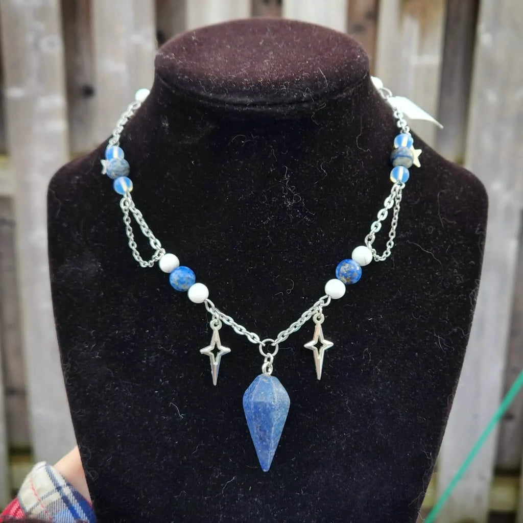 Crystal Necklace 7 - Wrapped Pebbles