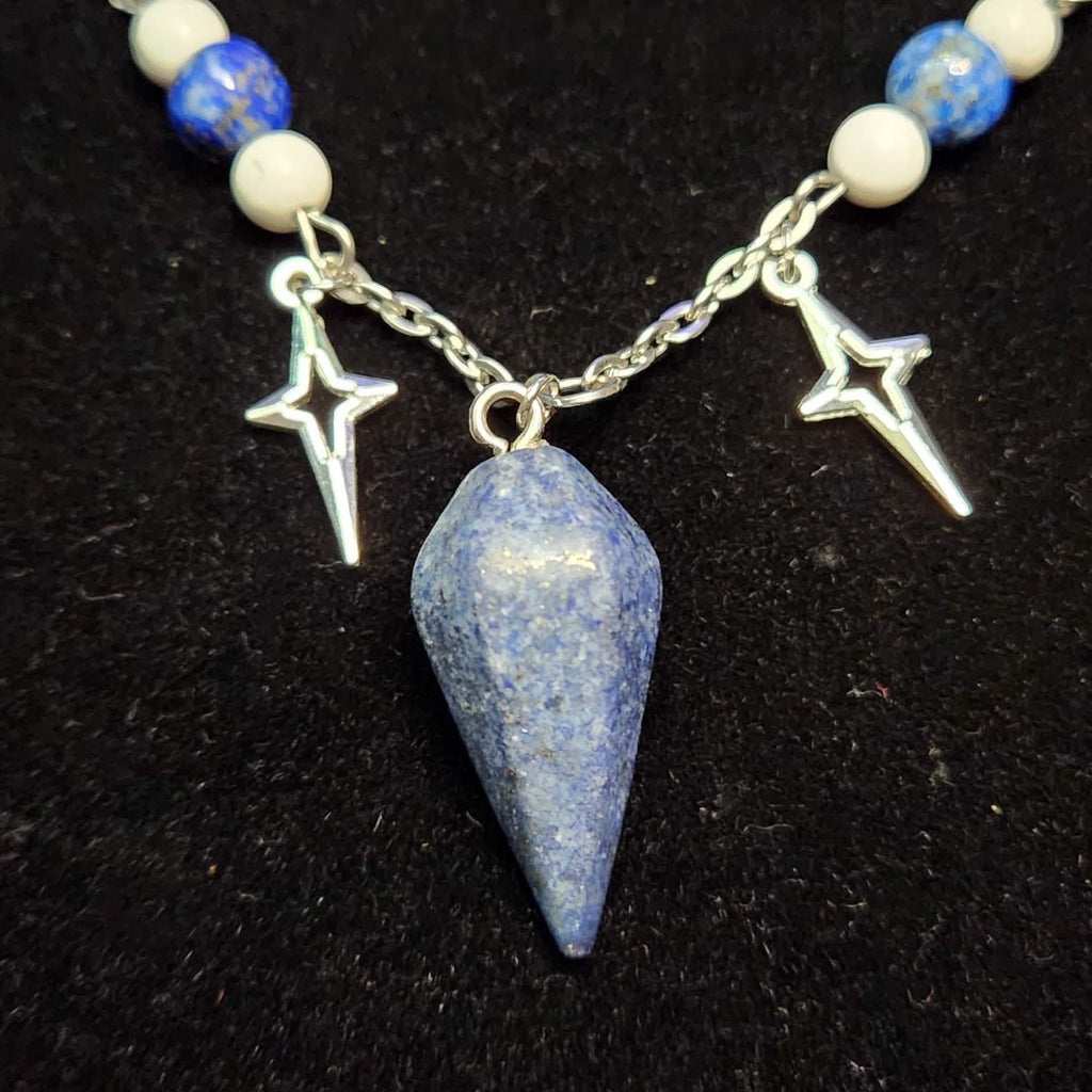 Crystal Necklace 7 - Wrapped Pebbles