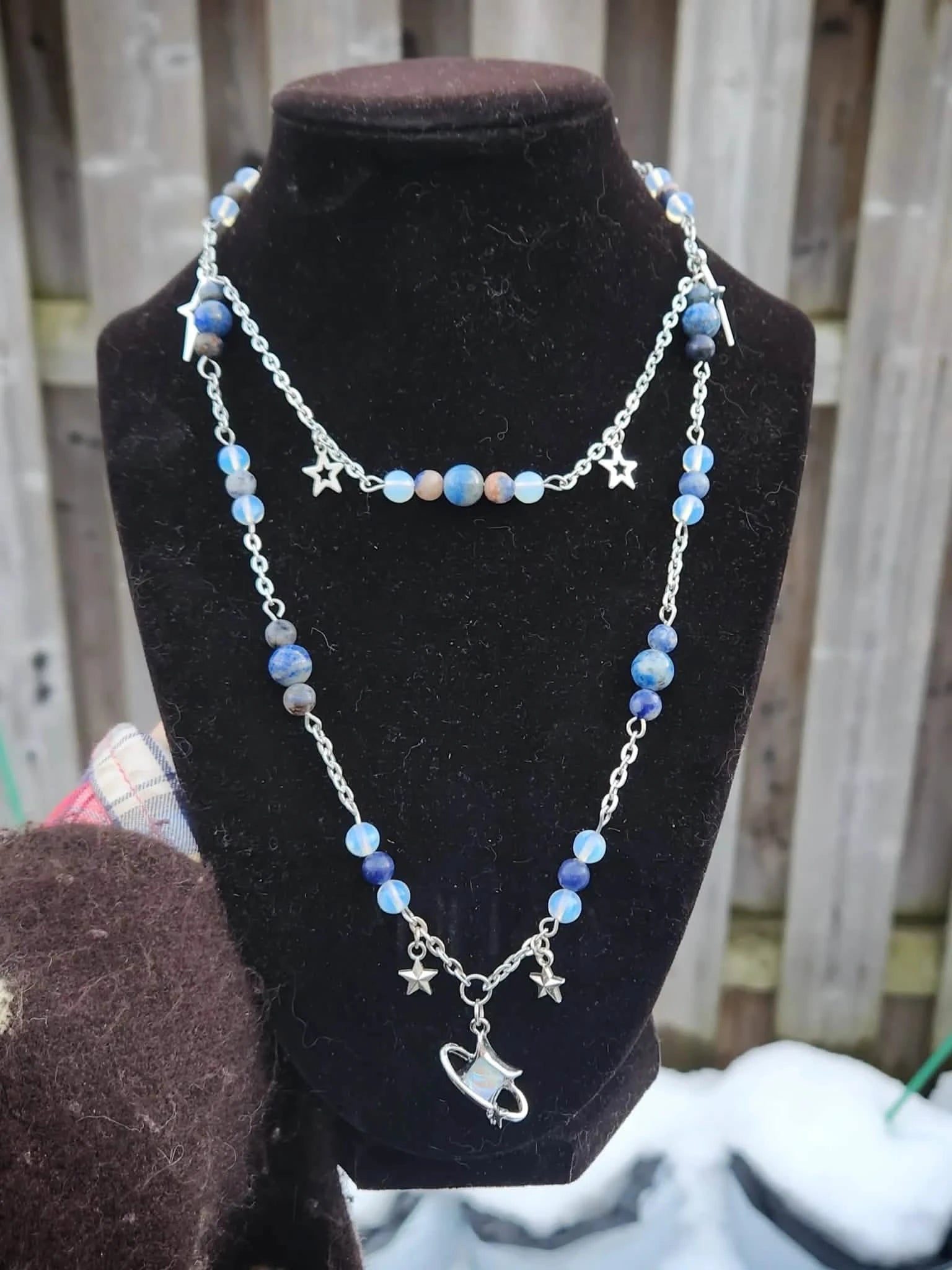 Crystal Necklace 8 - Wrapped Pebbles