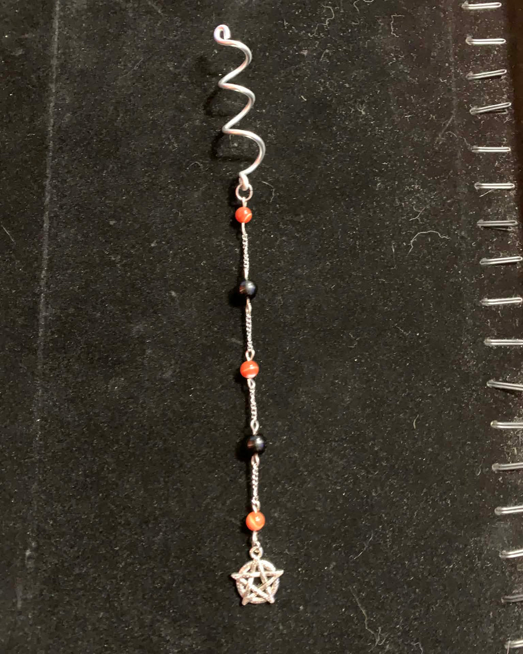 Red and Black Pentacle Hair Twist