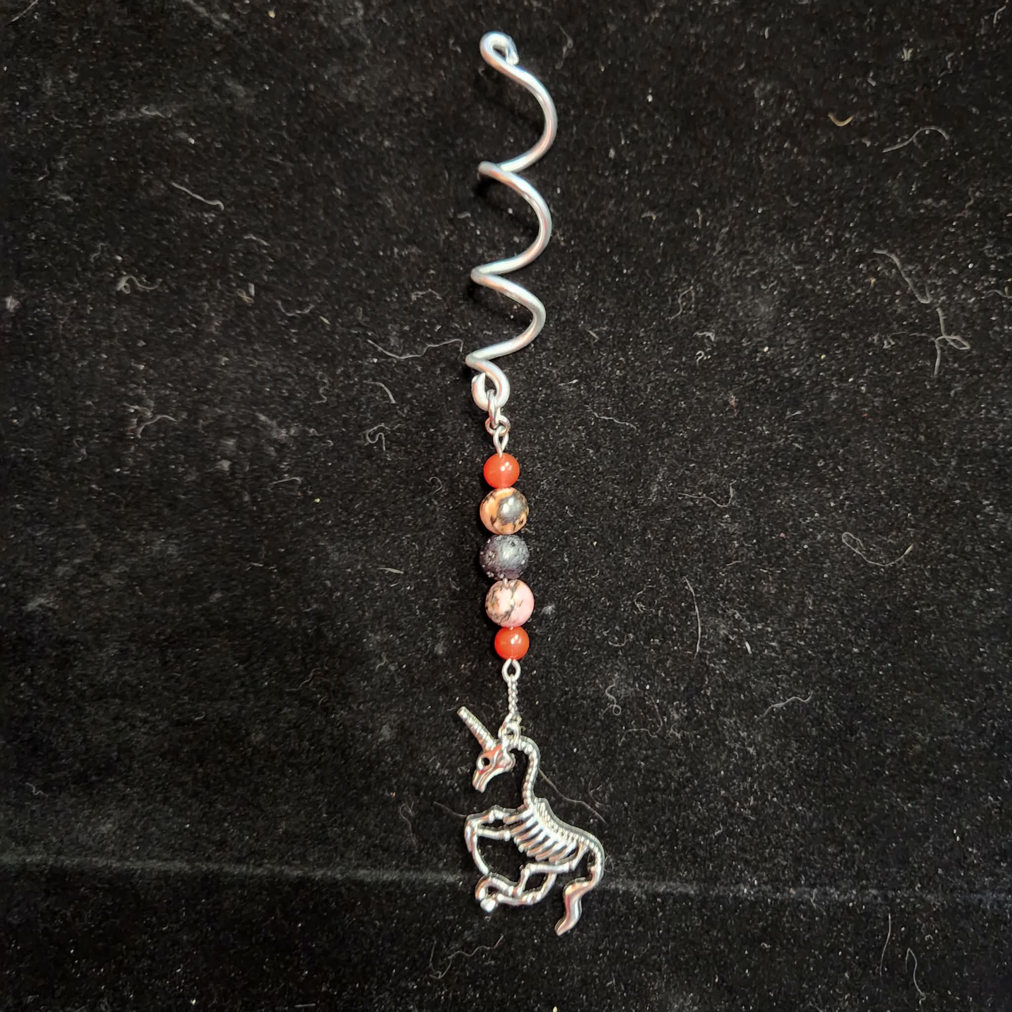 Red and Black Unicorn Skeleton Hair twist