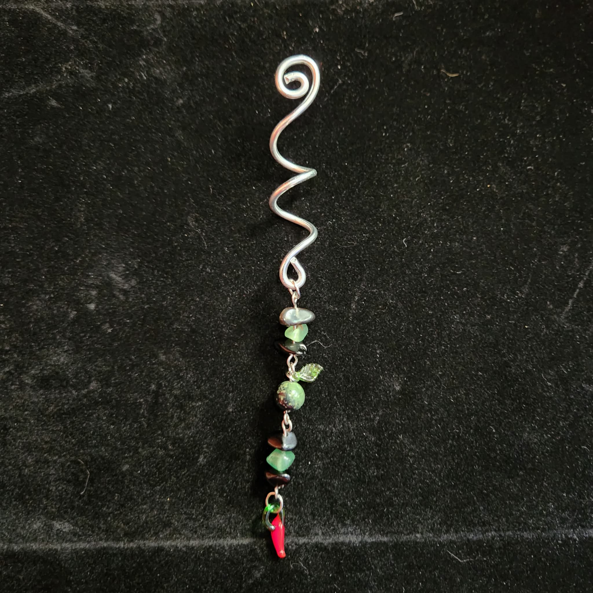 Green and Black Chili Pepper Hair twist