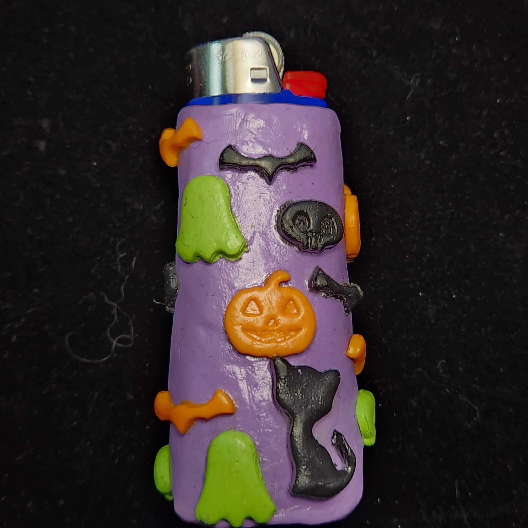Purple Halloween Lighter Case - Wrapped Pebbles